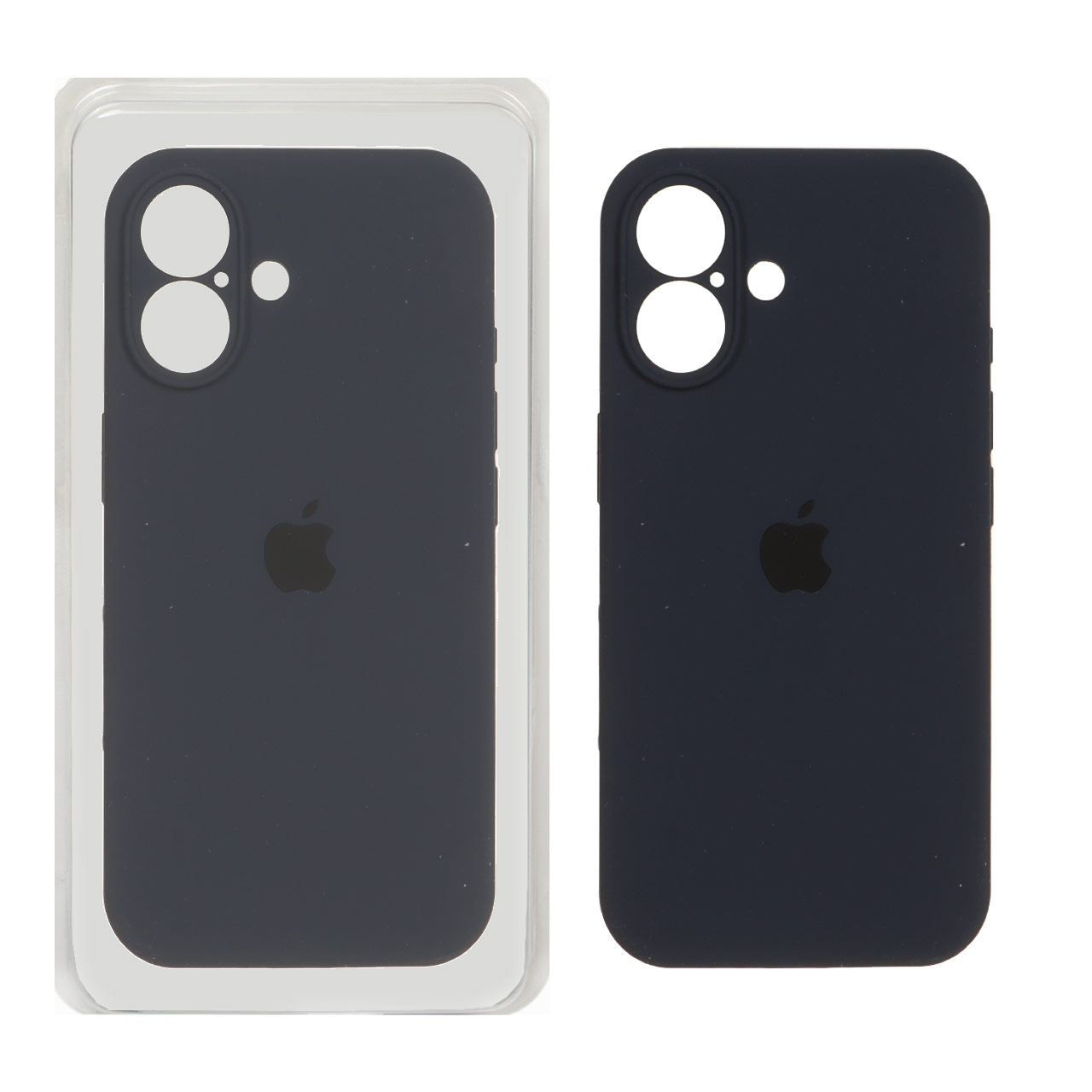 قاب سیلیکونی پاک کنی محافظ لنزدار اورجینال Apple iPhone 16 - سرمه ای تیره (پک اصلی)